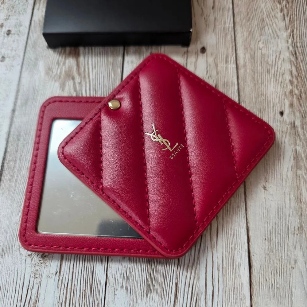 Yves Saint Laurent Red Quilted Compact Mirror
